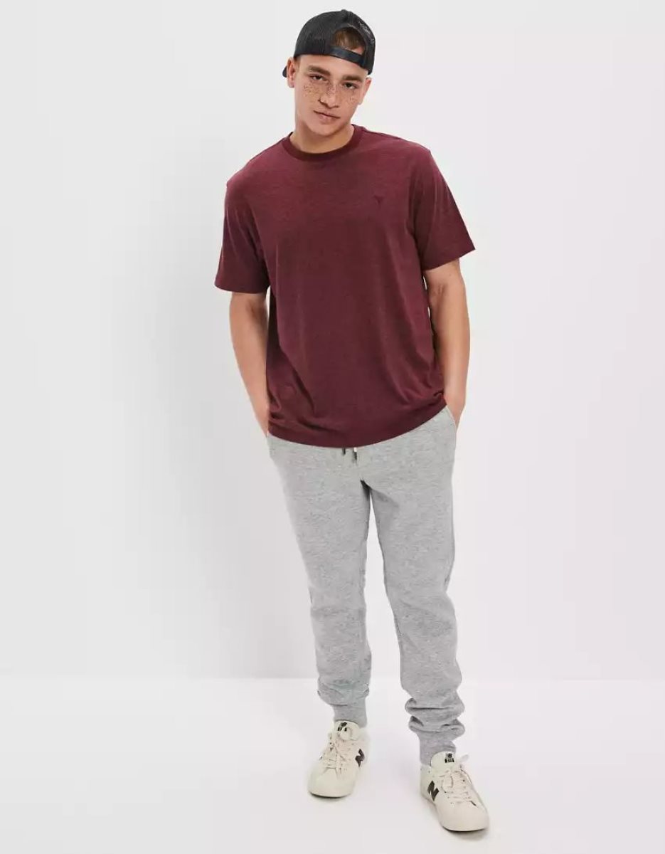 T Shirts American Eagle AE Super Soft Legend Bordeaux Homme | LNA-37830928